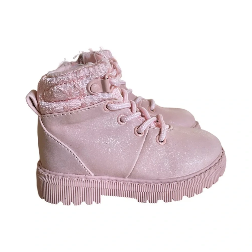 DKNY Girls Shimmer Pink Boots Size 5